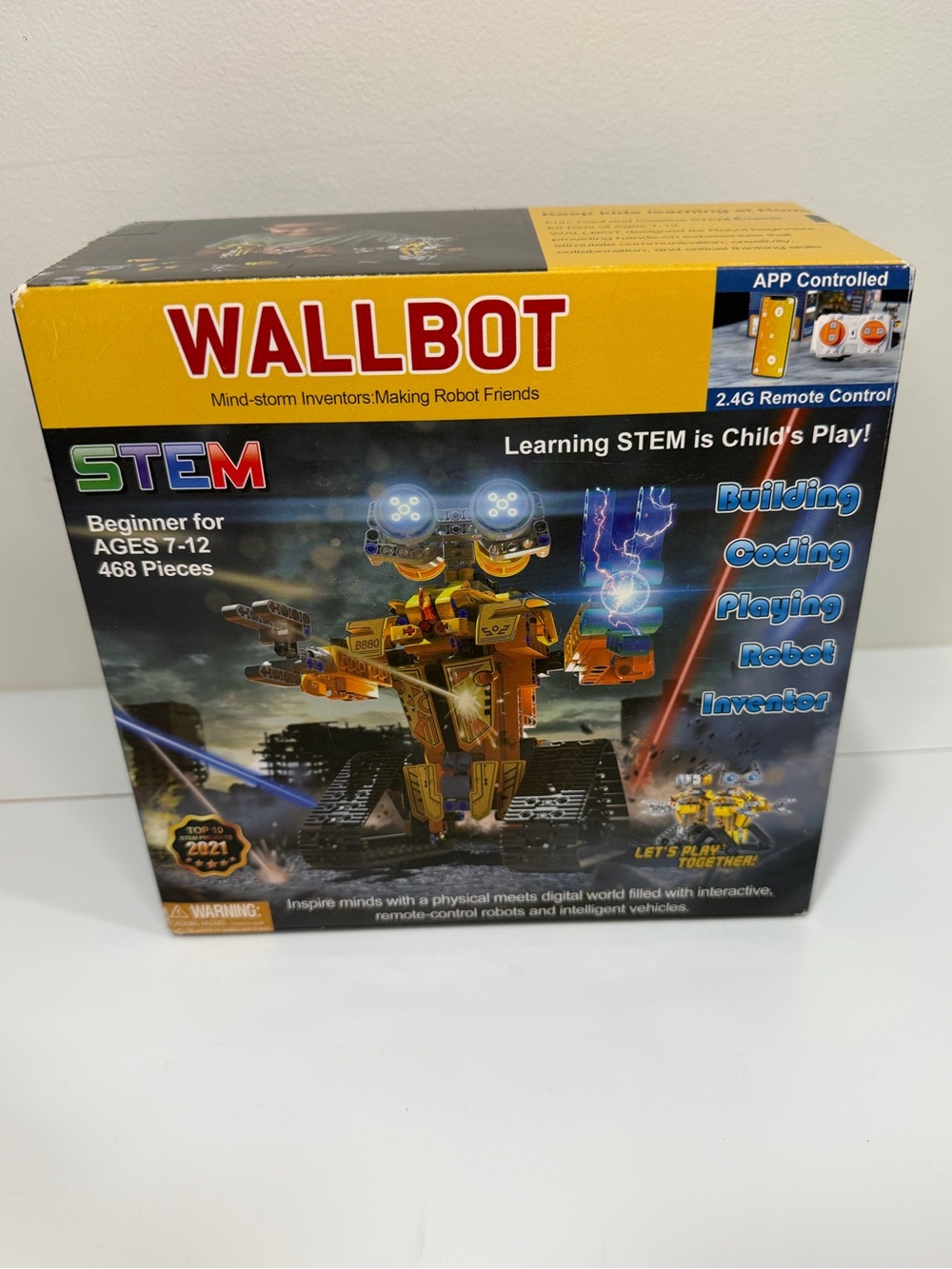 WALLBOT 468-Piece STEM Coding App Remote Control Robot Building Kit